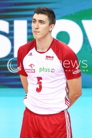  30.08.2017 KRAKOW ( TAURON ARENA ) <br />MISTRZOSTWA EUROPY W SIATKOWCE MEZCZYZN LOTTO EUROVOLLEY POLAND 2017 ( European Volleyball Championship ) <br />BARAZE ( Playoff Phase )<br />MECZ POLSKA - SLOWENIA ( Match Poland - Slovenia ) <br />N/Z LUKASZ KACZMAREK SYLWETKA GLOWKA PORTRET<br /> 
