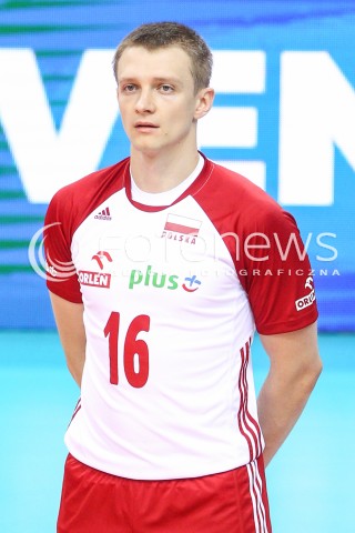  30.08.2017 KRAKOW ( TAURON ARENA ) <br />MISTRZOSTWA EUROPY W SIATKOWCE MEZCZYZN LOTTO EUROVOLLEY POLAND 2017 ( European Volleyball Championship ) <br />BARAZE ( Playoff Phase )<br />MECZ POLSKA - SLOWENIA ( Match Poland - Slovenia ) <br />N/Z LUKASZ WISNIEWSKI SYLWETKA GLOWKA PORTRET <br /> 