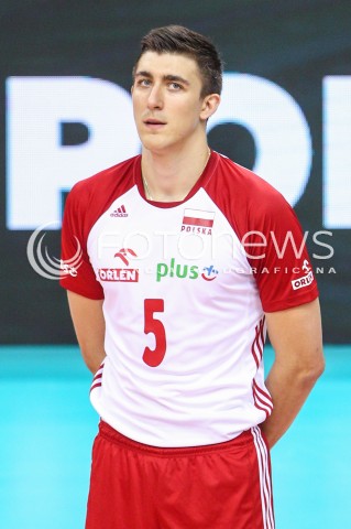  30.08.2017 KRAKOW ( TAURON ARENA ) <br />MISTRZOSTWA EUROPY W SIATKOWCE MEZCZYZN LOTTO EUROVOLLEY POLAND 2017 ( European Volleyball Championship ) <br />BARAZE ( Playoff Phase )<br />MECZ POLSKA - SLOWENIA ( Match Poland - Slovenia ) <br />N/Z LUKASZ KACZMAREK SYLWETKA GLOWKA PORTRET <br /> 