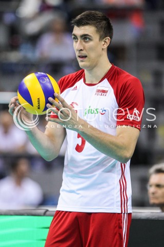  30.08.2017 KRAKOW ( TAURON ARENA ) <br />MISTRZOSTWA EUROPY W SIATKOWCE MEZCZYZN LOTTO EUROVOLLEY POLAND 2017 ( European Volleyball Championship ) <br />BARAZE ( Playoff Phase )<br />MECZ POLSKA - SLOWENIA ( Match Poland - Slovenia ) <br />N/Z LUKASZ KACZMAREK SYLWETKA <br /> 