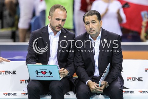  30.08.2017 KRAKOW ( TAURON ARENA ) <br />MISTRZOSTWA EUROPY W SIATKOWCE MEZCZYZN LOTTO EUROVOLLEY POLAND 2017 ( European Volleyball Championship ) <br />BARAZE ( Playoff Phase )<br />MECZ POLSKA - SLOWENIA ( Match Poland - Slovenia ) <br />N/Z FERDINANDO DE GIORGI - I TRENER ( HEAD COACH ) OSKAR KACZMARCZYK <br /> 