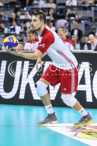  30.08.2017 KRAKOW ( TAURON ARENA ) <br />MISTRZOSTWA EUROPY W SIATKOWCE MEZCZYZN LOTTO EUROVOLLEY POLAND 2017 ( European Volleyball Championship ) <br />BARAZE ( Playoff Phase )<br />MECZ POLSKA - SLOWENIA ( Match Poland - Slovenia ) <br />N/Z FABIAN DRZYZGA SYLWETKA <br /> 