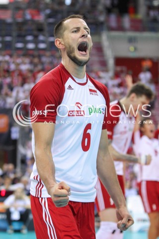 30.08.2017 KRAKOW ( TAURON ARENA ) <br />MISTRZOSTWA EUROPY W SIATKOWCE MEZCZYZN LOTTO EUROVOLLEY POLAND 2017 ( European Volleyball Championship ) <br />BARAZE ( Playoff Phase )<br />MECZ POLSKA - SLOWENIA ( Match Poland - Slovenia ) <br />N/Z BARTOSZ KUREK RADOSC EMOCJE SYLWETKA <br /> 