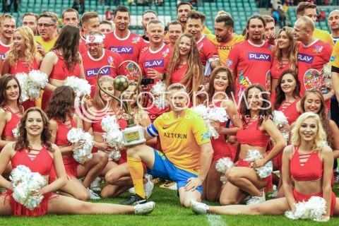  03.09.2017 WARSZAWA WIELKI MECZ 2017<br />GWIAZDY TVN VS REPREZENTACJA WOSP<br />STADION LEGII<br />N/Z  GRZEGORZ KAJDANOWICZ JERZY JUREK OWSIAK<br /> 