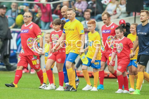  03.09.2017 WARSZAWA WIELKI MECZ 2017<br />GWIAZDY TVN VS REPREZENTACJA WOSP<br />STADION LEGII<br />N/Z  GRZEGORZ KAJDANOWICZ JERZY JUREK OWSIAK <br /> 
