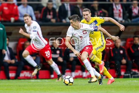  04.09.2017 WARSZAWA STADION NARODOWY <br />PILKA NOZNA REPREZENTACJA KWALIFIKACJE DO MISTRZOSTW SWIATA ROSJA 2018<br />Football European Qualifiers Fifa World Cup Russia 2018<br />MECZ POLSKA - KAZACHSTAN ( Poland - Kazakhstan )<br />N/Z ROBERT LEWANDOWSKI LUKASZ PISZCZEK DMITRI SHOMKO <br /> 