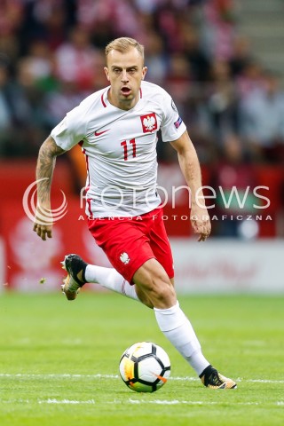  04.09.2017 WARSZAWA STADION NARODOWY <br />PILKA NOZNA REPREZENTACJA KWALIFIKACJE DO MISTRZOSTW SWIATA ROSJA 2018<br />Football European Qualifiers Fifa World Cup Russia 2018<br />MECZ POLSKA - KAZACHSTAN ( Poland - Kazakhstan )<br />N/Z KAMIL GROSICKI SYLWETKA <br /> 