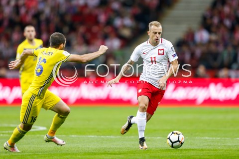  04.09.2017 WARSZAWA STADION NARODOWY <br />PILKA NOZNA REPREZENTACJA KWALIFIKACJE DO MISTRZOSTW SWIATA ROSJA 2018<br />Football European Qualifiers Fifa World Cup Russia 2018<br />MECZ POLSKA - KAZACHSTAN ( Poland - Kazakhstan )<br />N/Z KAMIL GROSICKI <br /> 