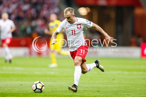  04.09.2017 WARSZAWA STADION NARODOWY <br />PILKA NOZNA REPREZENTACJA KWALIFIKACJE DO MISTRZOSTW SWIATA ROSJA 2018<br />Football European Qualifiers Fifa World Cup Russia 2018<br />MECZ POLSKA - KAZACHSTAN ( Poland - Kazakhstan )<br />N/Z KAMIL GROSICKI SYLWETKA <br /> 