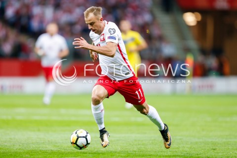  04.09.2017 WARSZAWA STADION NARODOWY <br />PILKA NOZNA REPREZENTACJA KWALIFIKACJE DO MISTRZOSTW SWIATA ROSJA 2018<br />Football European Qualifiers Fifa World Cup Russia 2018<br />MECZ POLSKA - KAZACHSTAN ( Poland - Kazakhstan )<br />N/Z KAMIL GROSICKI SYLWETKA <br /> 