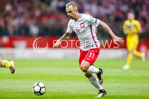  04.09.2017 WARSZAWA STADION NARODOWY <br />PILKA NOZNA REPREZENTACJA KWALIFIKACJE DO MISTRZOSTW SWIATA ROSJA 2018<br />Football European Qualifiers Fifa World Cup Russia 2018<br />MECZ POLSKA - KAZACHSTAN ( Poland - Kazakhstan )<br />N/Z KAMIL GROSICKI SYLWETKA <br /> 