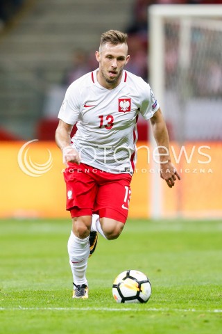  04.09.2017 WARSZAWA STADION NARODOWY <br />PILKA NOZNA REPREZENTACJA KWALIFIKACJE DO MISTRZOSTW SWIATA ROSJA 2018<br />Football European Qualifiers Fifa World Cup Russia 2018<br />MECZ POLSKA - KAZACHSTAN ( Poland - Kazakhstan )<br />N/Z MACIEJ RYBUS SYLWETKA <br /> 