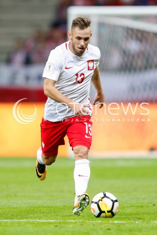  04.09.2017 WARSZAWA STADION NARODOWY <br />PILKA NOZNA REPREZENTACJA KWALIFIKACJE DO MISTRZOSTW SWIATA ROSJA 2018<br />Football European Qualifiers Fifa World Cup Russia 2018<br />MECZ POLSKA - KAZACHSTAN ( Poland - Kazakhstan )<br />N/Z MACIEJ RYBUS SYLWETKA <br /> 
