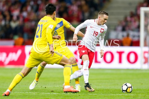 04.09.2017 WARSZAWA STADION NARODOWY <br />PILKA NOZNA REPREZENTACJA KWALIFIKACJE DO MISTRZOSTW SWIATA ROSJA 2018<br />Football European Qualifiers Fifa World Cup Russia 2018<br />MECZ POLSKA - KAZACHSTAN ( Poland - Kazakhstan )<br />N/Z PIOTR ZIELINSKI <br /> 