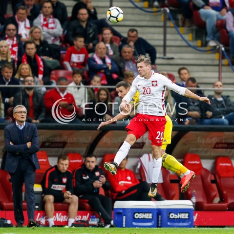  04.09.2017 WARSZAWA STADION NARODOWY <br />PILKA NOZNA REPREZENTACJA KWALIFIKACJE DO MISTRZOSTW SWIATA ROSJA 2018<br />Football European Qualifiers Fifa World Cup Russia 2018<br />MECZ POLSKA - KAZACHSTAN ( Poland - Kazakhstan )<br />N/Z LUKASZ PISZCZEK ADAM NAWALKA - I TRENER ( HEAD COACH ) <br /> 