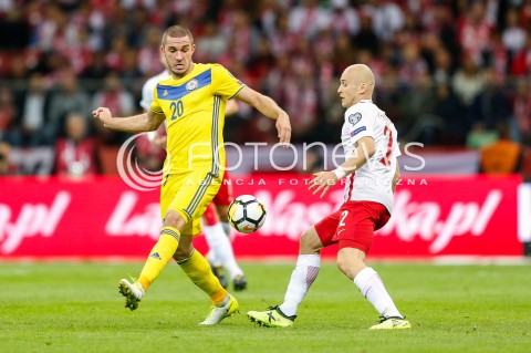 04.09.2017 WARSZAWA STADION NARODOWY <br />PILKA NOZNA REPREZENTACJA KWALIFIKACJE DO MISTRZOSTW SWIATA ROSJA 2018<br />Football European Qualifiers Fifa World Cup Russia 2018<br />MECZ POLSKA - KAZACHSTAN ( Poland - Kazakhstan )<br />N/Z MICHAL PAZDAN SERGEY KHIZHNICHENKO <br /> 