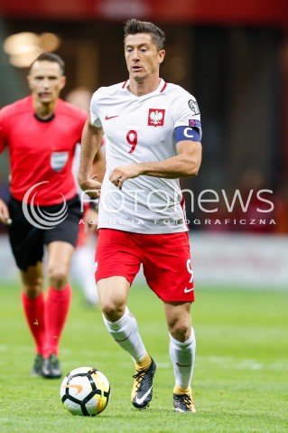  04.09.2017 WARSZAWA STADION NARODOWY <br />PILKA NOZNA REPREZENTACJA KWALIFIKACJE DO MISTRZOSTW SWIATA ROSJA 2018<br />Football European Qualifiers Fifa World Cup Russia 2018<br />MECZ POLSKA - KAZACHSTAN ( Poland - Kazakhstan )<br />N/Z ROBERT LEWANDOWSKI SYLWETKA <br /> 