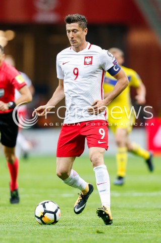  04.09.2017 WARSZAWA STADION NARODOWY <br />PILKA NOZNA REPREZENTACJA KWALIFIKACJE DO MISTRZOSTW SWIATA ROSJA 2018<br />Football European Qualifiers Fifa World Cup Russia 2018<br />MECZ POLSKA - KAZACHSTAN ( Poland - Kazakhstan )<br />N/Z ROBERT LEWANDOWSKI SYLWETKA <br /> 