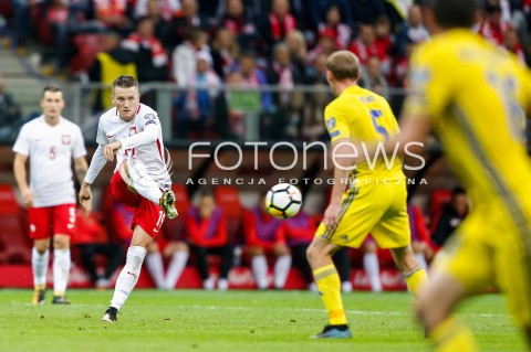  04.09.2017 WARSZAWA STADION NARODOWY <br />PILKA NOZNA REPREZENTACJA KWALIFIKACJE DO MISTRZOSTW SWIATA ROSJA 2018<br />Football European Qualifiers Fifa World Cup Russia 2018<br />MECZ POLSKA - KAZACHSTAN ( Poland - Kazakhstan )<br />N/Z PIOTR ZIELINSKI SYLWETKA <br /> 