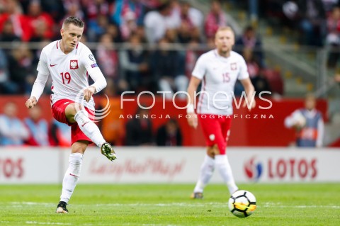  04.09.2017 WARSZAWA STADION NARODOWY <br />PILKA NOZNA REPREZENTACJA KWALIFIKACJE DO MISTRZOSTW SWIATA ROSJA 2018<br />Football European Qualifiers Fifa World Cup Russia 2018<br />MECZ POLSKA - KAZACHSTAN ( Poland - Kazakhstan )<br />N/Z PIOTR ZIELINSKI SYLWETKA <br /> 