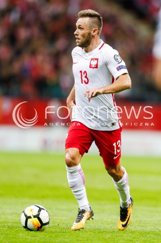  04.09.2017 WARSZAWA STADION NARODOWY <br />PILKA NOZNA REPREZENTACJA KWALIFIKACJE DO MISTRZOSTW SWIATA ROSJA 2018<br />Football European Qualifiers Fifa World Cup Russia 2018<br />MECZ POLSKA - KAZACHSTAN ( Poland - Kazakhstan )<br />N/Z MACIEJ RYBUS SYLWETKA <br /> 