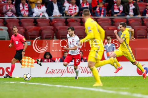  04.09.2017 WARSZAWA STADION NARODOWY <br />PILKA NOZNA REPREZENTACJA KWALIFIKACJE DO MISTRZOSTW SWIATA ROSJA 2018<br />Football European Qualifiers Fifa World Cup Russia 2018<br />MECZ POLSKA - KAZACHSTAN ( Poland - Kazakhstan )<br />N/Z MACIEJ MAKUSZEWSKI <br /> 