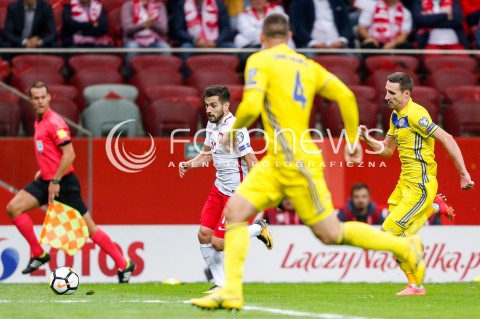  04.09.2017 WARSZAWA STADION NARODOWY <br />PILKA NOZNA REPREZENTACJA KWALIFIKACJE DO MISTRZOSTW SWIATA ROSJA 2018<br />Football European Qualifiers Fifa World Cup Russia 2018<br />MECZ POLSKA - KAZACHSTAN ( Poland - Kazakhstan )<br />N/Z MACIEJ MAKUSZEWSKI <br /> 