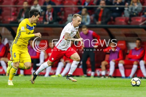  04.09.2017 WARSZAWA STADION NARODOWY <br />PILKA NOZNA REPREZENTACJA KWALIFIKACJE DO MISTRZOSTW SWIATA ROSJA 2018<br />Football European Qualifiers Fifa World Cup Russia 2018<br />MECZ POLSKA - KAZACHSTAN ( Poland - Kazakhstan )<br />N/Z KAMIL GROSICKI <br /> 