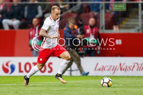  04.09.2017 WARSZAWA STADION NARODOWY <br />PILKA NOZNA REPREZENTACJA KWALIFIKACJE DO MISTRZOSTW SWIATA ROSJA 2018<br />Football European Qualifiers Fifa World Cup Russia 2018<br />MECZ POLSKA - KAZACHSTAN ( Poland - Kazakhstan )<br />N/Z KAMIL GROSICKI SYLWETKA <br /> 