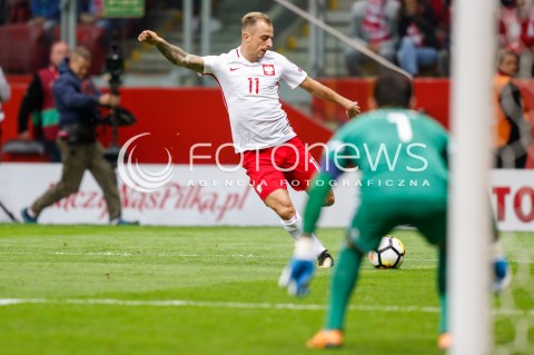  04.09.2017 WARSZAWA STADION NARODOWY <br />PILKA NOZNA REPREZENTACJA KWALIFIKACJE DO MISTRZOSTW SWIATA ROSJA 2018<br />Football European Qualifiers Fifa World Cup Russia 2018<br />MECZ POLSKA - KAZACHSTAN ( Poland - Kazakhstan )<br />N/Z KAMIL GROSICKI DAVID LORIA <br /> 