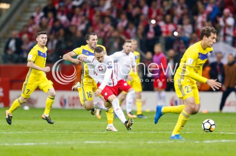  04.09.2017 WARSZAWA STADION NARODOWY <br />PILKA NOZNA REPREZENTACJA KWALIFIKACJE DO MISTRZOSTW SWIATA ROSJA 2018<br />Football European Qualifiers Fifa World Cup Russia 2018<br />MECZ POLSKA - KAZACHSTAN ( Poland - Kazakhstan )<br />N/Z PIOTR ZIELINSKI GAFURZHAN SUYUMBAYEV <br /> 