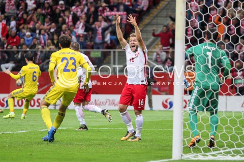  04.09.2017 WARSZAWA STADION NARODOWY <br />PILKA NOZNA REPREZENTACJA KWALIFIKACJE DO MISTRZOSTW SWIATA ROSJA 2018<br />Football European Qualifiers Fifa World Cup Russia 2018<br />MECZ POLSKA - KAZACHSTAN ( Poland - Kazakhstan )<br />N/Z JAKUB BLASZCZYKOWSKI ZLOSC EMOCJE NIEUZNANA BRAMKA<br /> 