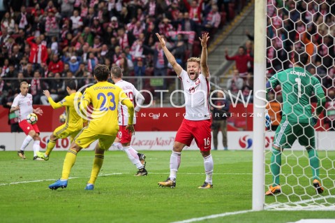  04.09.2017 WARSZAWA STADION NARODOWY <br />PILKA NOZNA REPREZENTACJA KWALIFIKACJE DO MISTRZOSTW SWIATA ROSJA 2018<br />Football European Qualifiers Fifa World Cup Russia 2018<br />MECZ POLSKA - KAZACHSTAN ( Poland - Kazakhstan )<br />N/Z JAKUB BLASZCZYKOWSKI ZLOSC EMOCJE NIEUZNANA BRAMKA<br /> 
