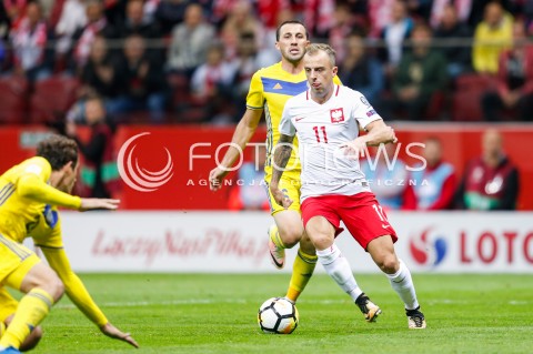  04.09.2017 WARSZAWA STADION NARODOWY <br />PILKA NOZNA REPREZENTACJA KWALIFIKACJE DO MISTRZOSTW SWIATA ROSJA 2018<br />Football European Qualifiers Fifa World Cup Russia 2018<br />MECZ POLSKA - KAZACHSTAN ( Poland - Kazakhstan )<br />N/Z KAMIL GROSICKI <br /> 