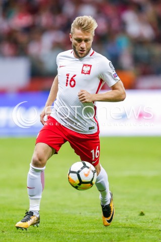  04.09.2017 WARSZAWA STADION NARODOWY <br />PILKA NOZNA REPREZENTACJA KWALIFIKACJE DO MISTRZOSTW SWIATA ROSJA 2018<br />Football European Qualifiers Fifa World Cup Russia 2018<br />MECZ POLSKA - KAZACHSTAN ( Poland - Kazakhstan )<br />N/Z JAKUB BLASZCZYKOWSKI SYLWETKA <br /> 