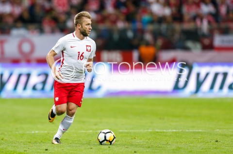  04.09.2017 WARSZAWA STADION NARODOWY <br />PILKA NOZNA REPREZENTACJA KWALIFIKACJE DO MISTRZOSTW SWIATA ROSJA 2018<br />Football European Qualifiers Fifa World Cup Russia 2018<br />MECZ POLSKA - KAZACHSTAN ( Poland - Kazakhstan )<br />N/Z JAKUB BLASZCZYKOWSKI SYLWETKA <br /> 
