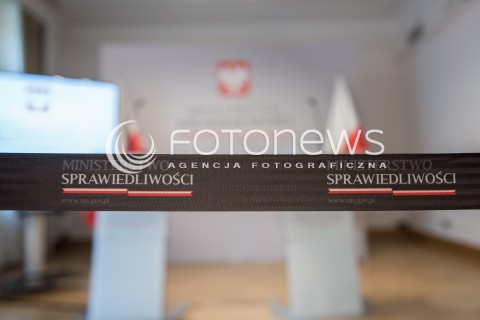  07.09.2017 WARSZAWA<br />KONFERENCJA PRASOWA MINISTRA SPRAWIEDLIWOSCI<br />N/Z LOGO NAPIS MINISTERSTWO SPRAWIDLIWOSCI<br /> 
