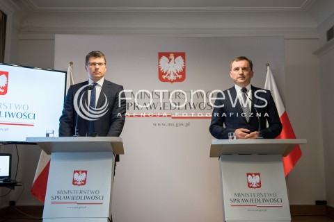  07.09.2017 WARSZAWA<br />KONFERENCJA PRASOWA MINISTRA SPRAWIEDLIWOSCI<br />N/Z MINISTER SPRAWIEDLIWOSCI ZBIGNIEW ZIOBRO MARCIN WARCHOL<br /> 