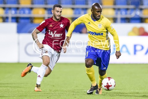  08.09.2017 GDYNIA <br />PILKA NOZNA - EKSTRAKLASA SEZON 2017/2018<br />MECZ ARKA GDYNIA - WISLA KRAKOW<br />N/Z YANNICK SAMBEA POL LLONCH<br /> 