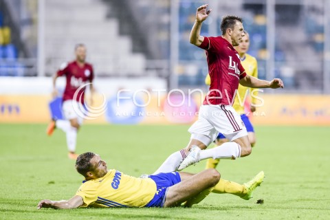  08.09.2017 GDYNIA <br />PILKA NOZNA - EKSTRAKLASA SEZON 2017/2018<br />MECZ ARKA GDYNIA - WISLA KRAKOW<br />N/Z RAFAL BOGUSKI FREDERIK HELSTRUP<br /> 