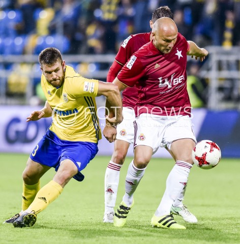  08.09.2017 GDYNIA <br />PILKA NOZNA - EKSTRAKLASA SEZON 2017/2018<br />MECZ ARKA GDYNIA - WISLA KRAKOW<br />N/Z GRZEGORZ PIESIO ARKADIUSZ GLOWACKI<br /> 