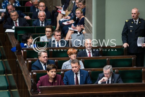  12.09.2017 WARSZAWA<br />POSIEDZENIE SEJMU RP <br />N/Z RADA MINISTROW BEATA SZYDLO MARIUSZ BLASZCZAK PIOTR GLINSKI ELZBIETA RAFALSKA ANTONI MACIEREWICZ JAROSLAW ZIELINSKI<br /> 