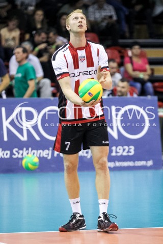  14.09.2017 KROSNO  <br />X MIEDZYNARODOWY TURNIEJ O PUCHAR PREZYDENTA MIASTA KROSNA<br />MECZ ASSECO RESOVIA - LOKOMOTIV CHARKOW <br />N/Z JAKUB JAROSZ SYLWETKA <br /> 