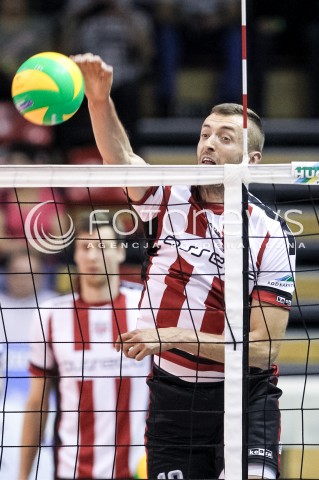  14.09.2017 KROSNO  <br />X MIEDZYNARODOWY TURNIEJ O PUCHAR PREZYDENTA MIASTA KROSNA<br />MECZ ASSECO RESOVIA - LOKOMOTIV CHARKOW <br />N/Z LUKASZ PERLOWSKI SYLWETKA ATAK <br /> 