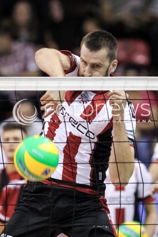  14.09.2017 KROSNO  <br />X MIEDZYNARODOWY TURNIEJ O PUCHAR PREZYDENTA MIASTA KROSNA<br />MECZ ASSECO RESOVIA - LOKOMOTIV CHARKOW <br />N/Z MARCIN MOZDZONEK SYLWETKA ATAK <br /> 