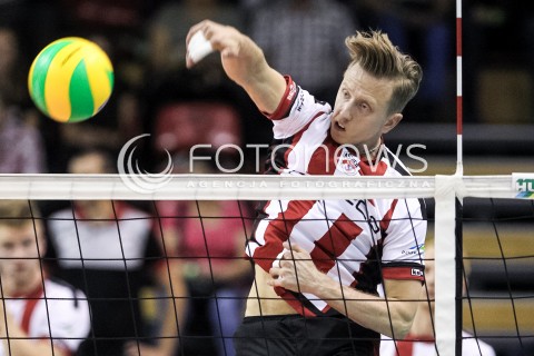  14.09.2017 KROSNO  <br />X MIEDZYNARODOWY TURNIEJ O PUCHAR PREZYDENTA MIASTA KROSNA<br />MECZ ASSECO RESOVIA - LOKOMOTIV CHARKOW <br />N/Z ELVISS KRASTINS SYLWETKA ATAK <br /> 