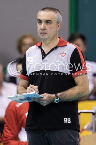  14.09.2017 KROSNO  <br />X MIEDZYNARODOWY TURNIEJ O PUCHAR PREZYDENTA MIASTA KROSNA<br />MECZ ASSECO RESOVIA - LOKOMOTIV CHARKOW <br />N/Z ROBERTO SERNIOTTI - I TRENER ( HEAD COACH ) SYLWETKA <br /> 