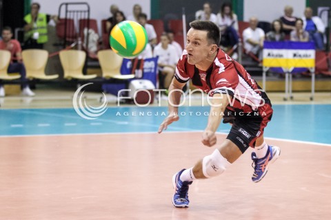  14.09.2017 KROSNO  <br />X MIEDZYNARODOWY TURNIEJ O PUCHAR PREZYDENTA MIASTA KROSNA<br />MECZ ASSECO RESOVIA - LOKOMOTIV CHARKOW <br />N/Z PAWEL RUSEK SYLWETKA OBRONA <br /> 