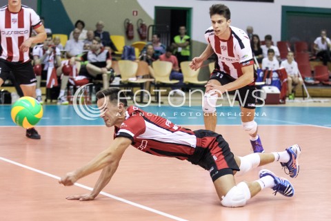  14.09.2017 KROSNO  <br />X MIEDZYNARODOWY TURNIEJ O PUCHAR PREZYDENTA MIASTA KROSNA<br />MECZ ASSECO RESOVIA - LOKOMOTIV CHARKOW <br />N/Z PAWEL RUSEK OBRONA SYLWETKA <br /> 