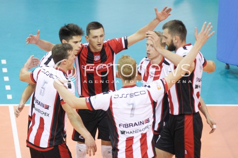  14.09.2017 KROSNO  <br />X MIEDZYNARODOWY TURNIEJ O PUCHAR PREZYDENTA MIASTA KROSNA<br />MECZ ASSECO RESOVIA - LOKOMOTIV CHARKOW <br />N/Z PAWEL RUSEK ELVISYLWETKA KRASTINS MARCIN MOZDZONEK ALEKSANDER SLIWKA RADOSC EMOCJE <br /> 